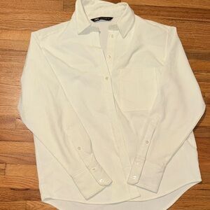 Zara Cream Casual Button Down Shirt